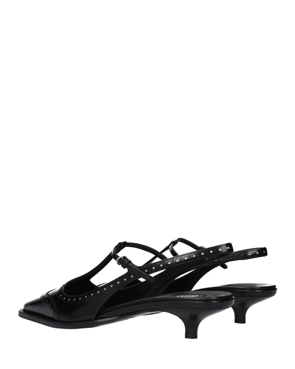 Miu Miu Black Leather Mid Heel Pumps Heels