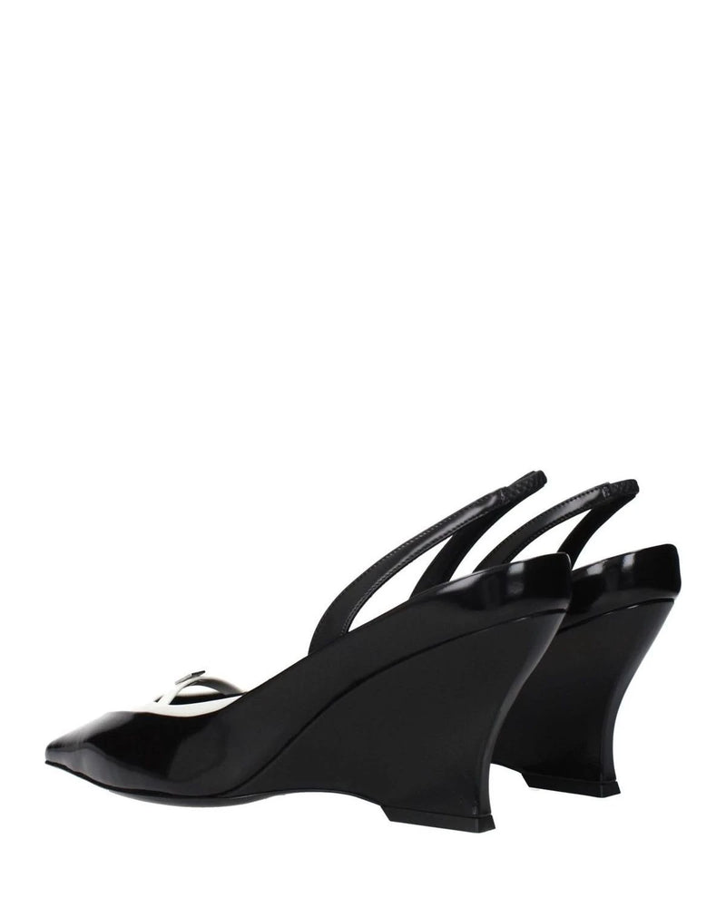 Givenchy Black Leather Wedge Sandals Sandals