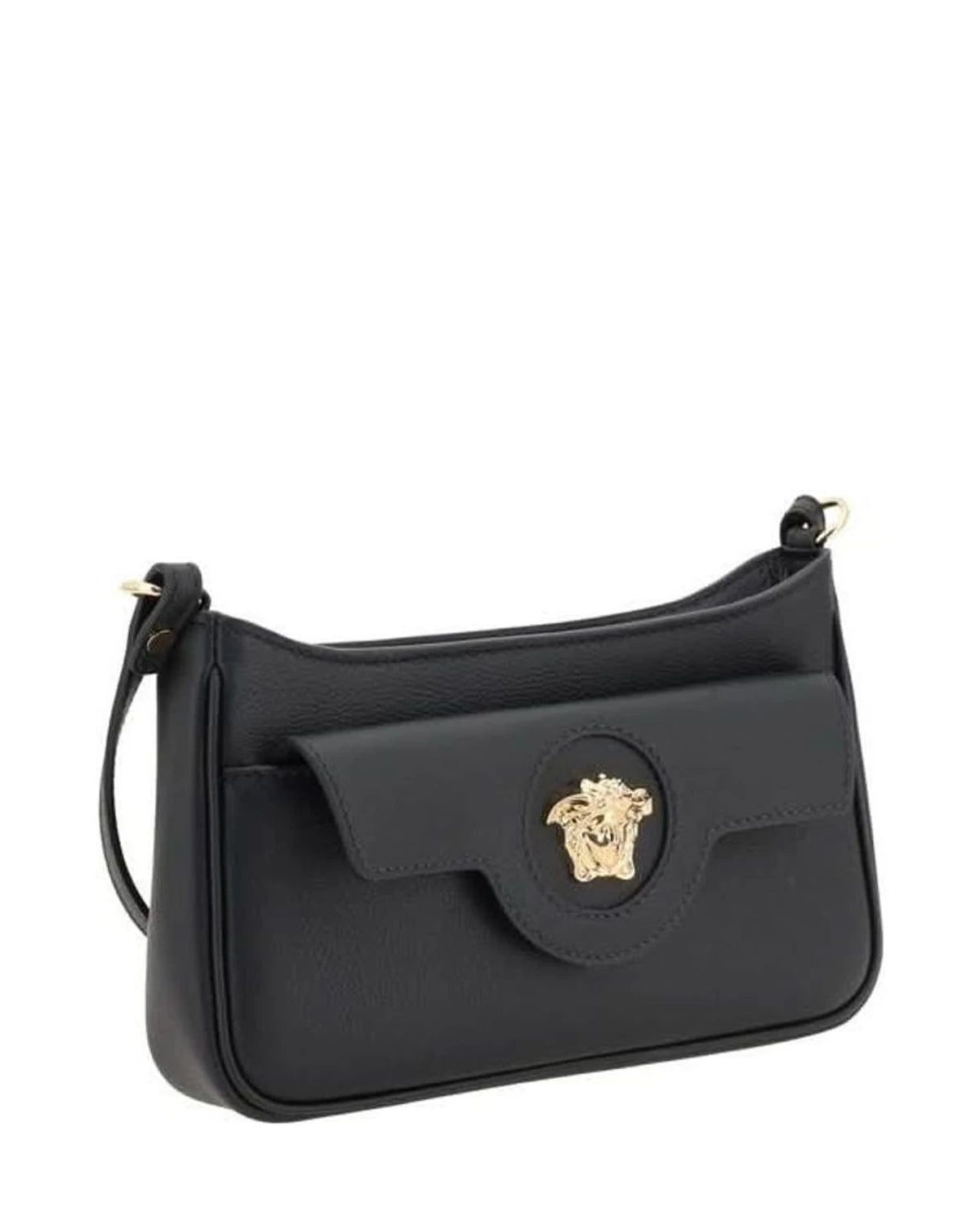 Versace Black Calf Leather Bos Taurus Shoulder Bag Shoulder Bags