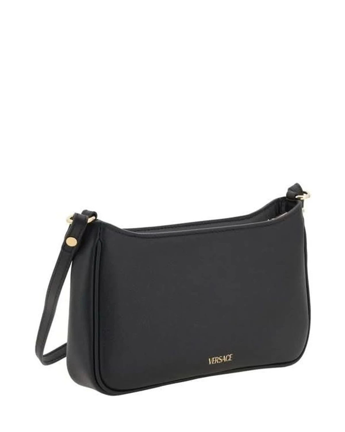 Versace Black Calf Leather Bos Taurus Shoulder Bag Shoulder Bags