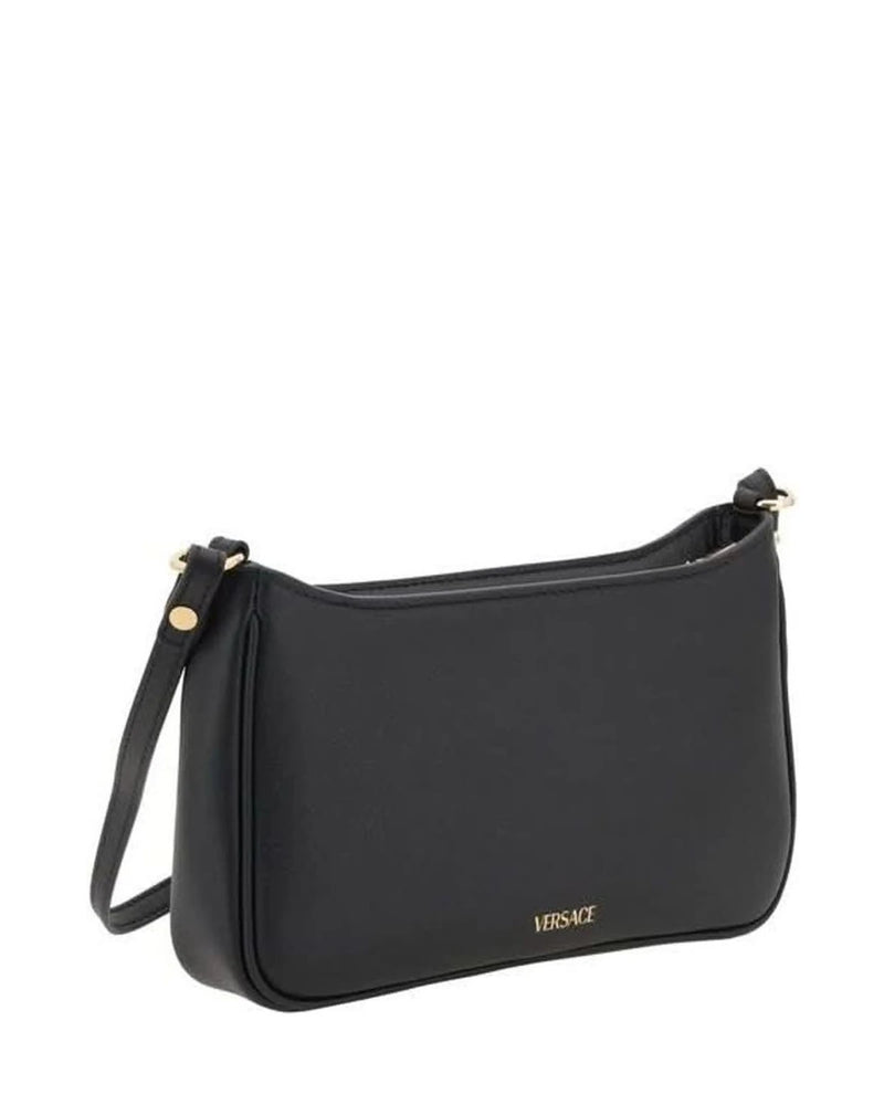 Versace Black Calf Leather Bos Taurus Shoulder Bag Shoulder Bags