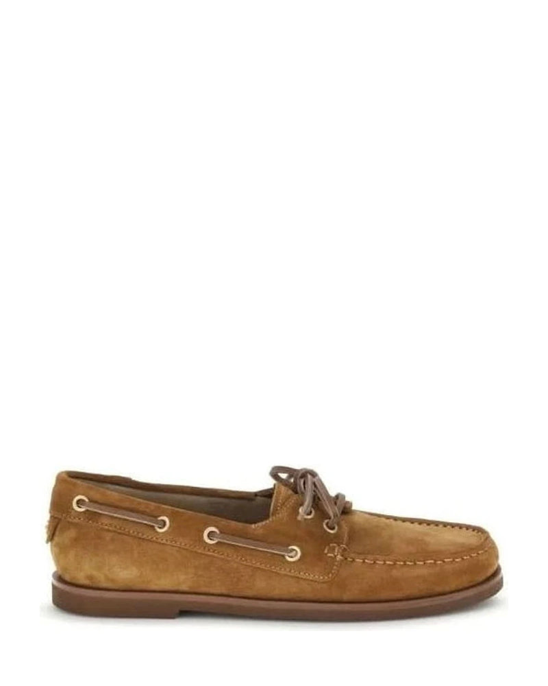 Gianvito Rossi Brown Calf Leather Bos Taurus Slip On Loafers Flats