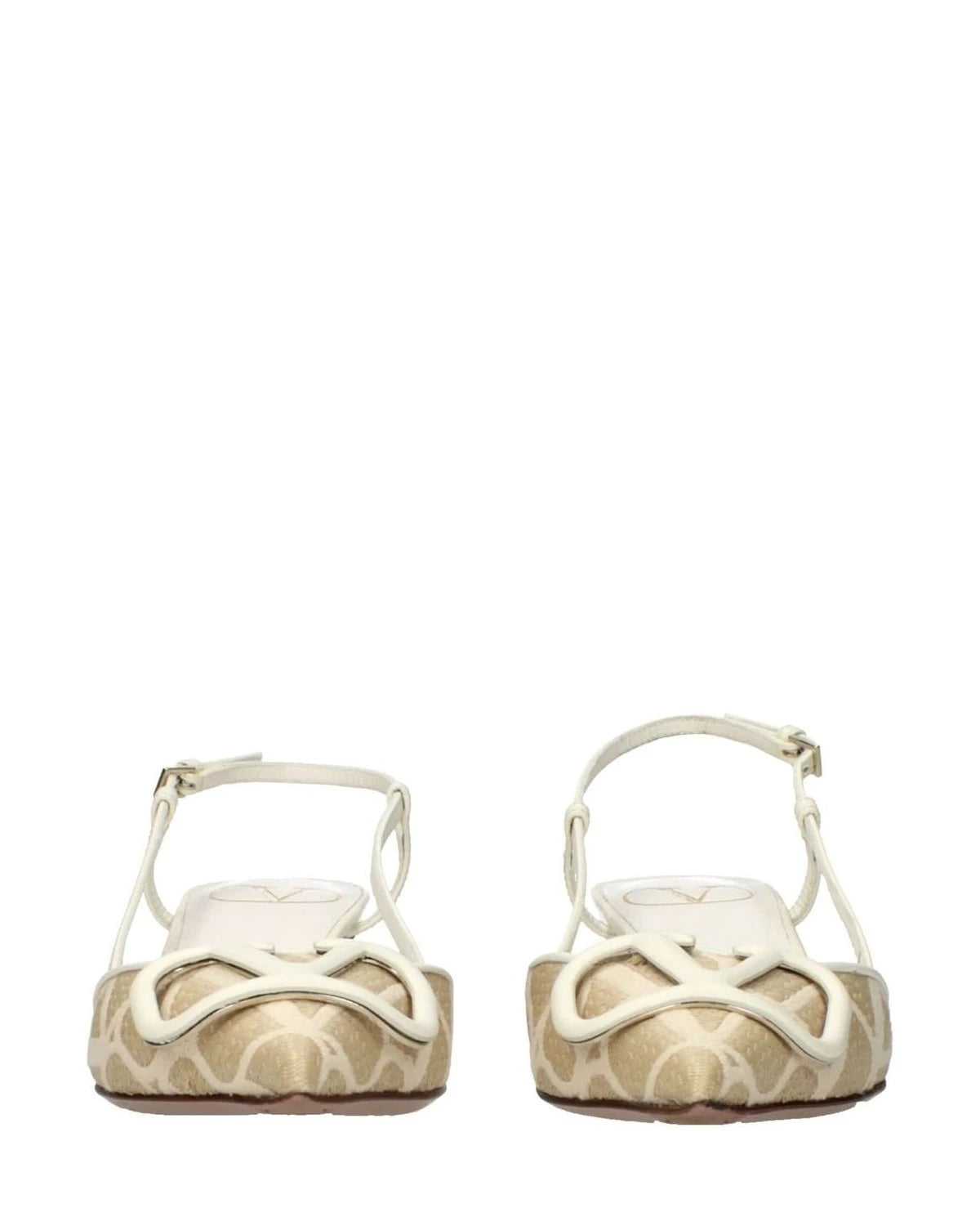 Valentino Garavani Beige Raffia Strap Sandals Heels