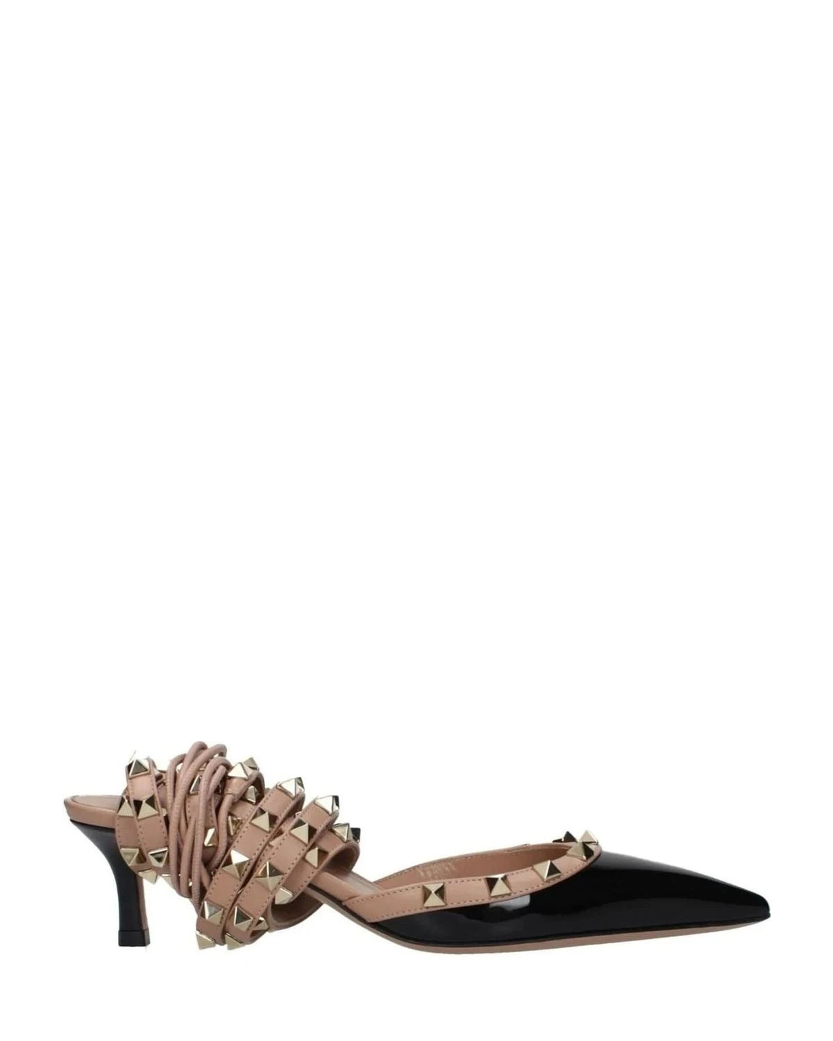 Valentino Garavani Black Leather Strap Sandals Heels