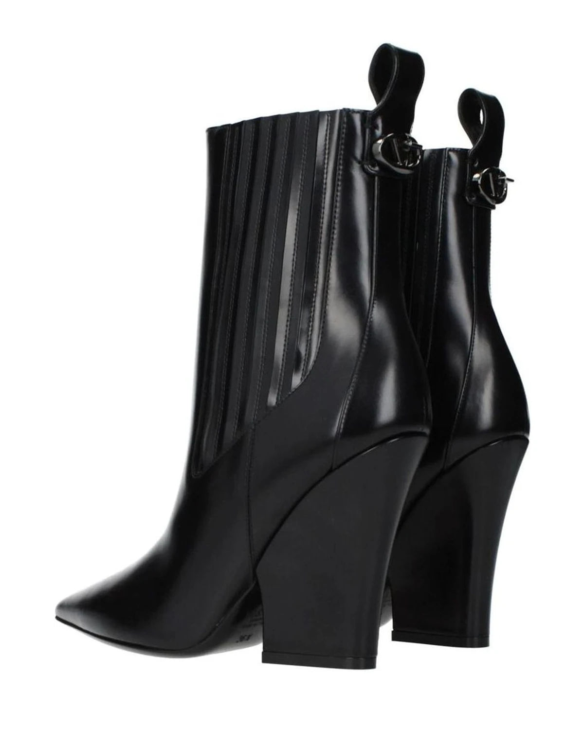 Valentino Garavani Black Leather Ankle Boots Boots
