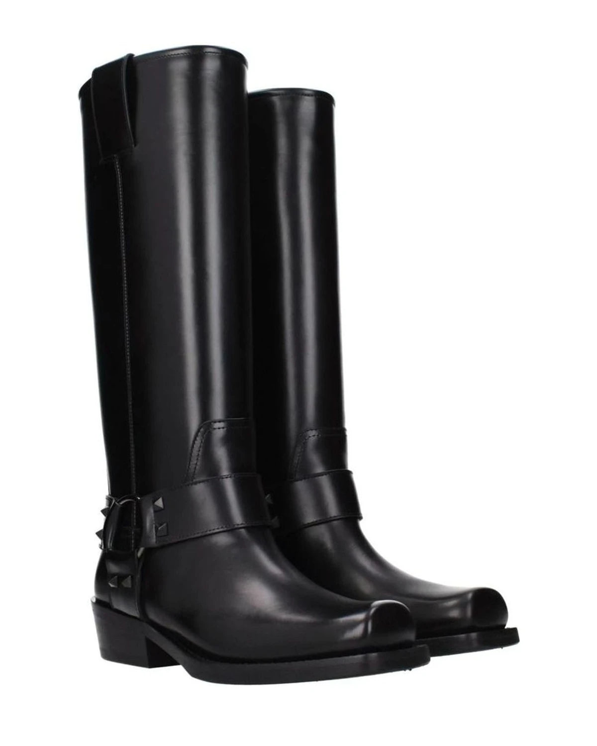 Valentino Garavani Black Leather Boots Boots