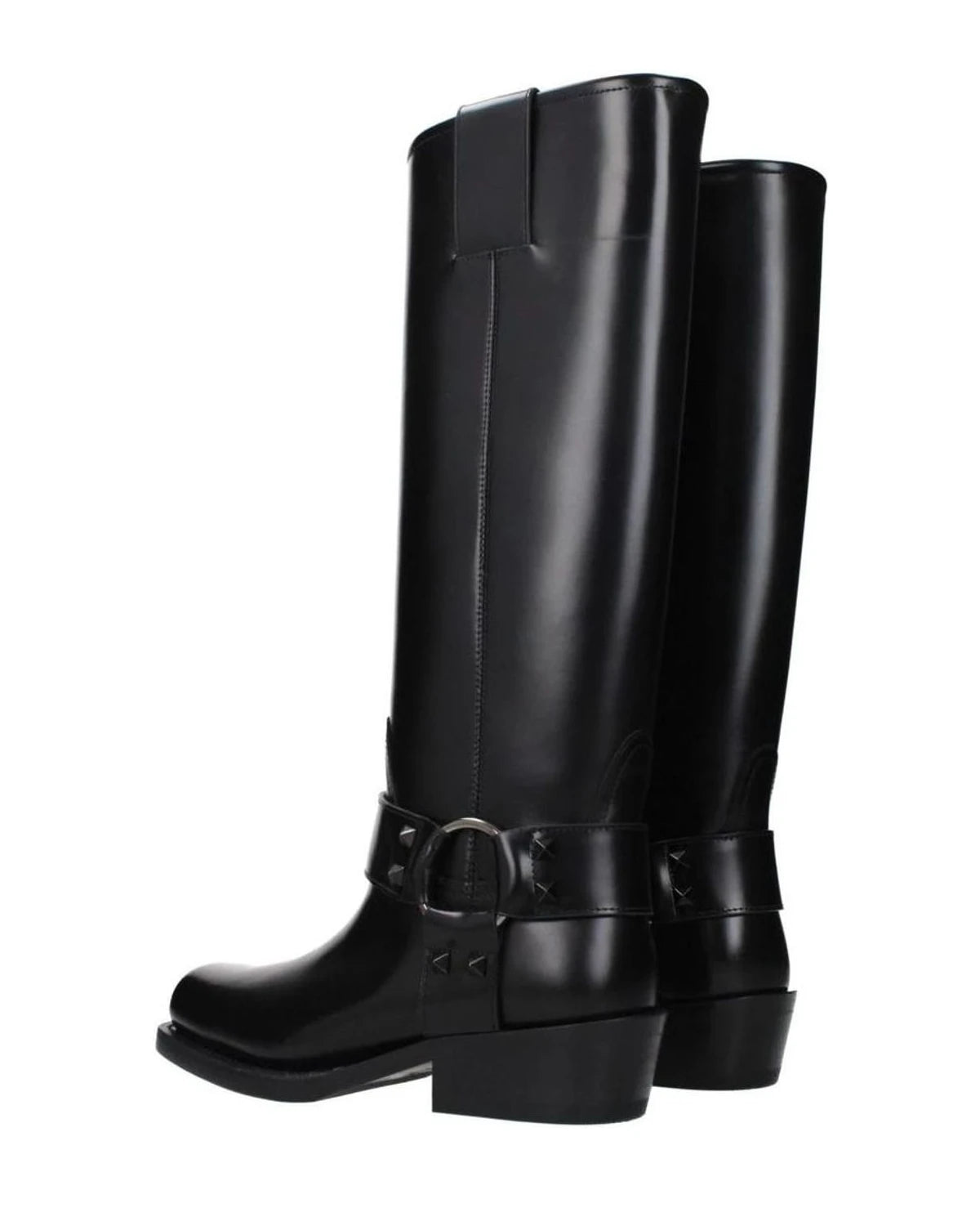 Valentino Garavani Black Leather Boots Boots