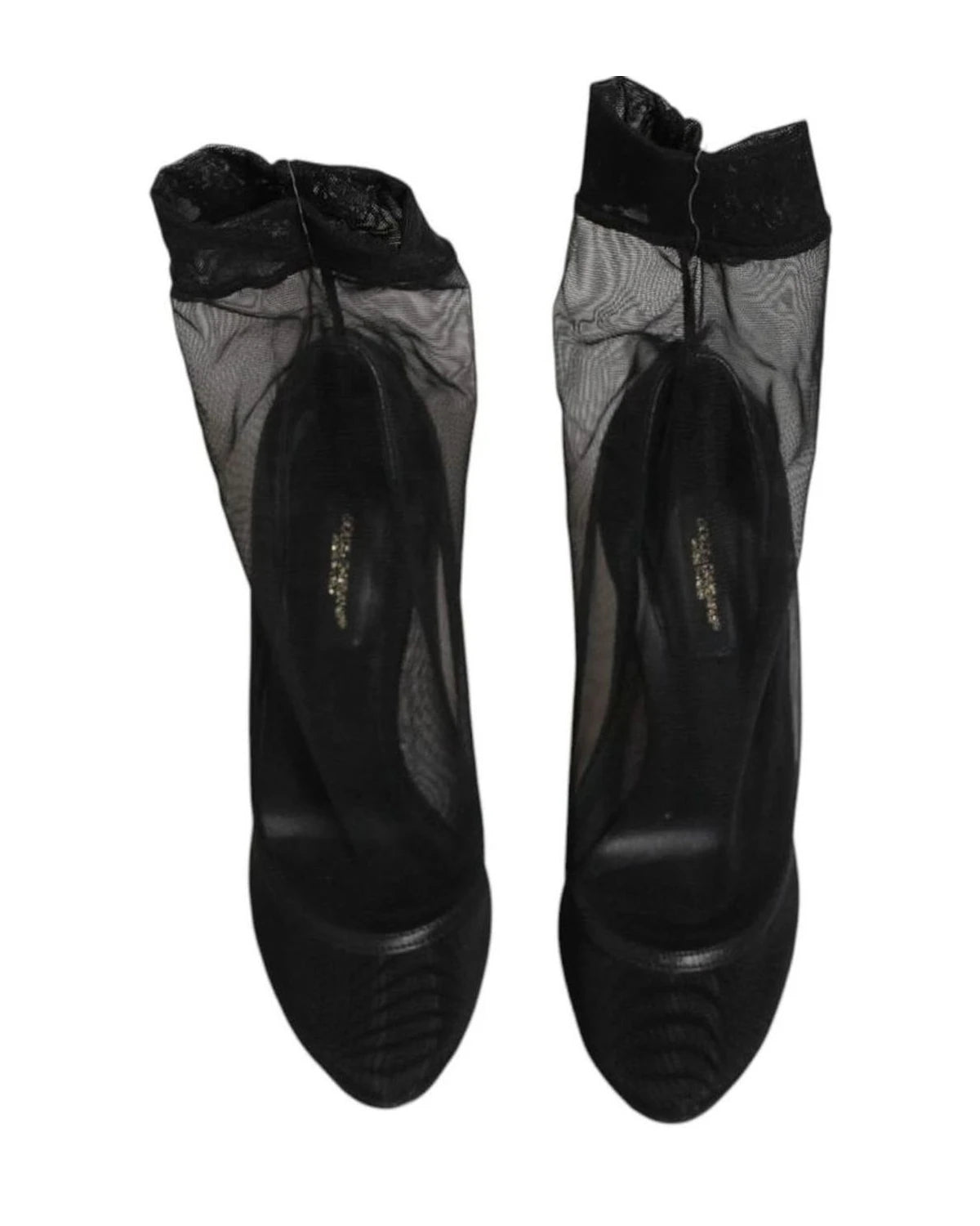 Dolce & Gabbana Black Nylon Stretch Mesh Sock Boots Shoes Boots