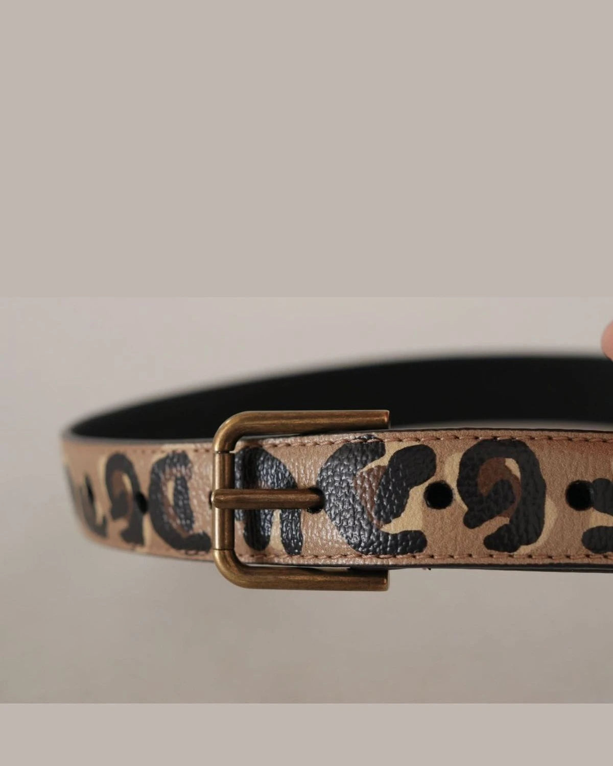 Dolce & Gabbana Brown Leopard Print Vintage Metal Waist Buckle Belt Belts