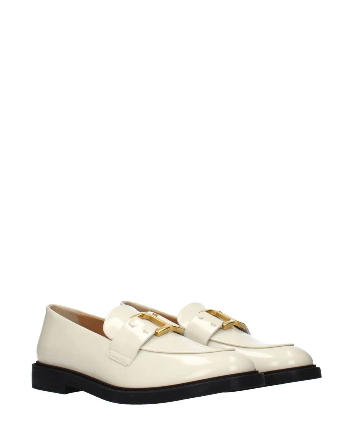 Chloé Beige Leather Slip On Loafers Flats