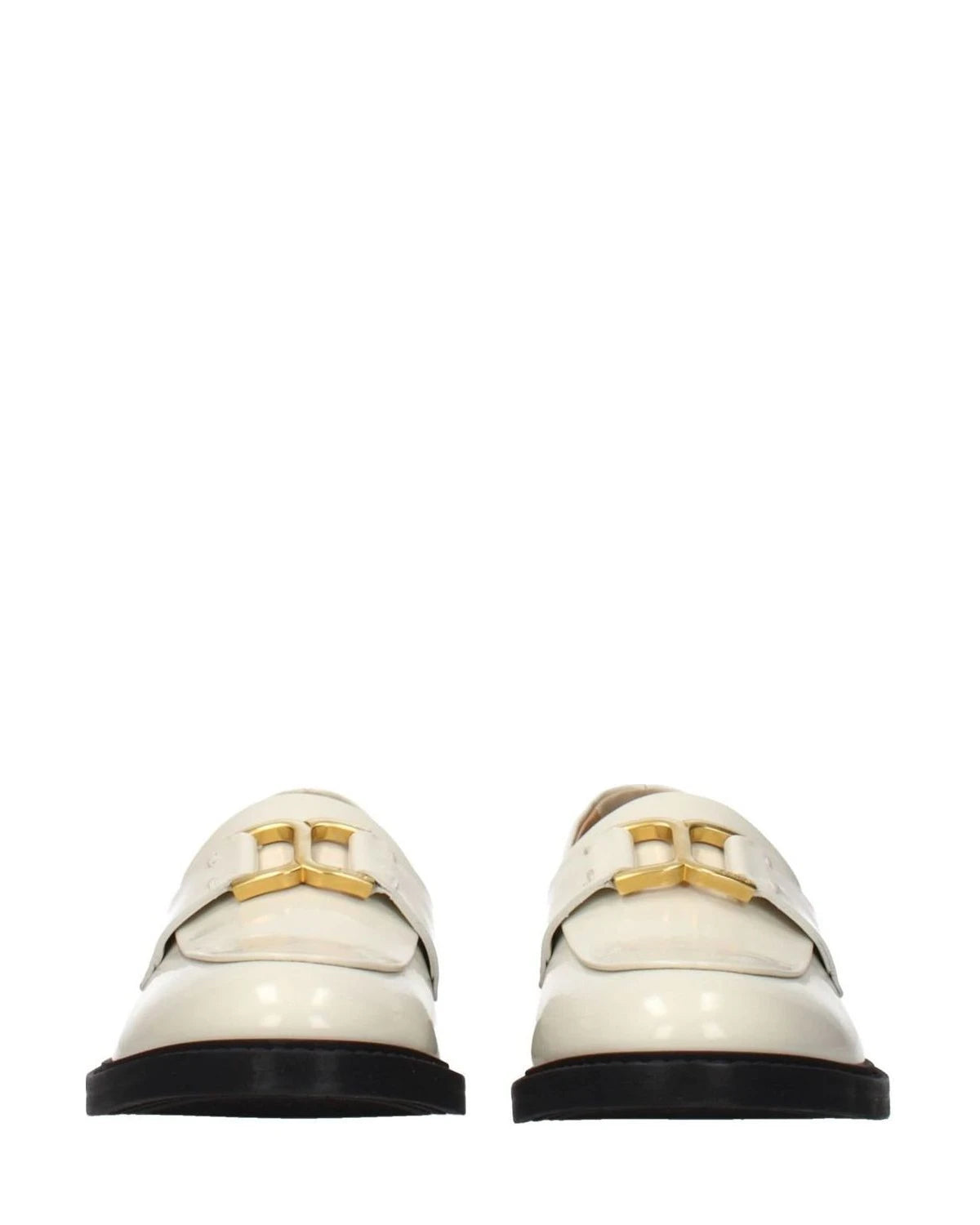 Chloé Beige Leather Slip On Loafers Flats