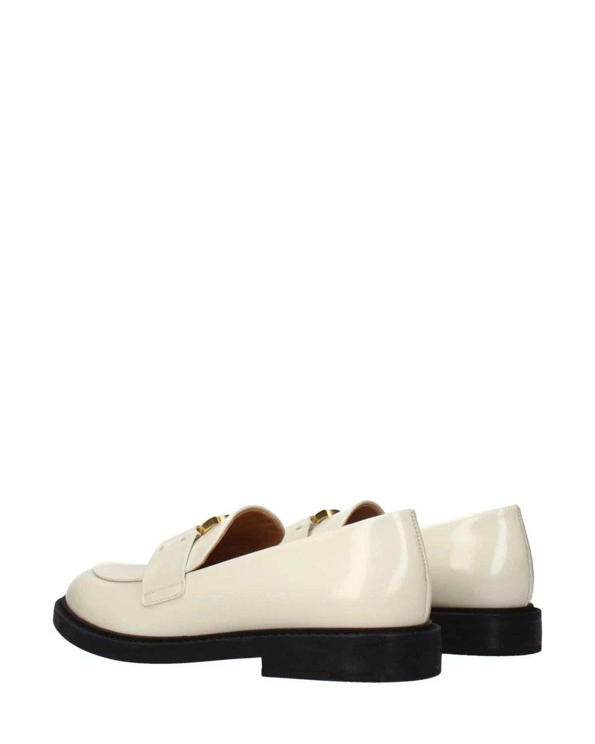 Chloé Beige Leather Slip On Loafers Flats