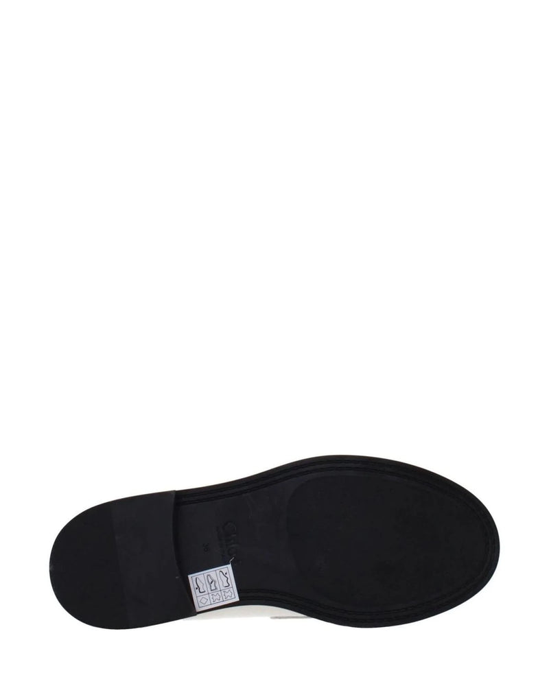 Chloé Beige Leather Slip On Loafers Flats