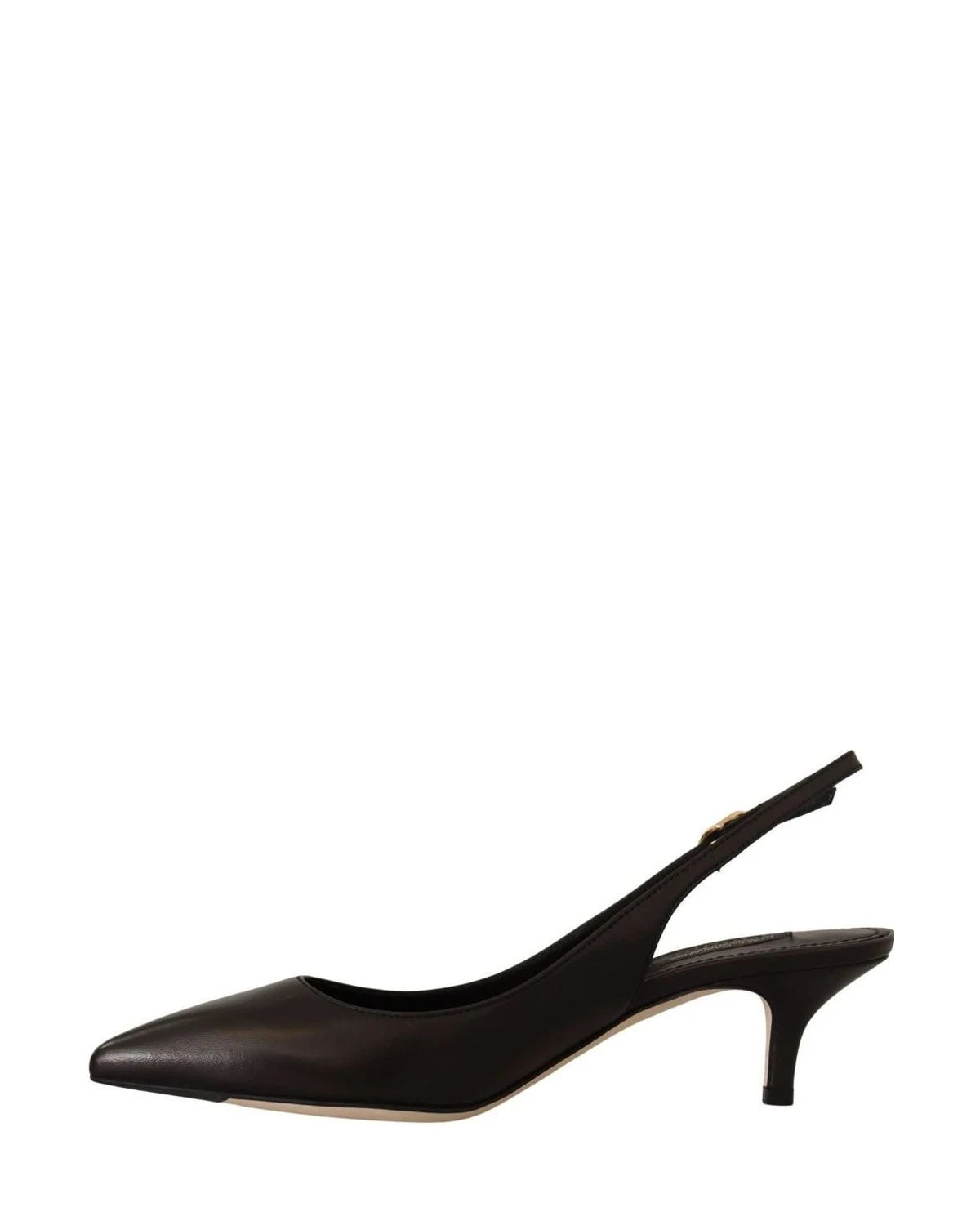 Dolce & Gabbana Black Leather Slingbacks Heels Pumps Shoes Heels