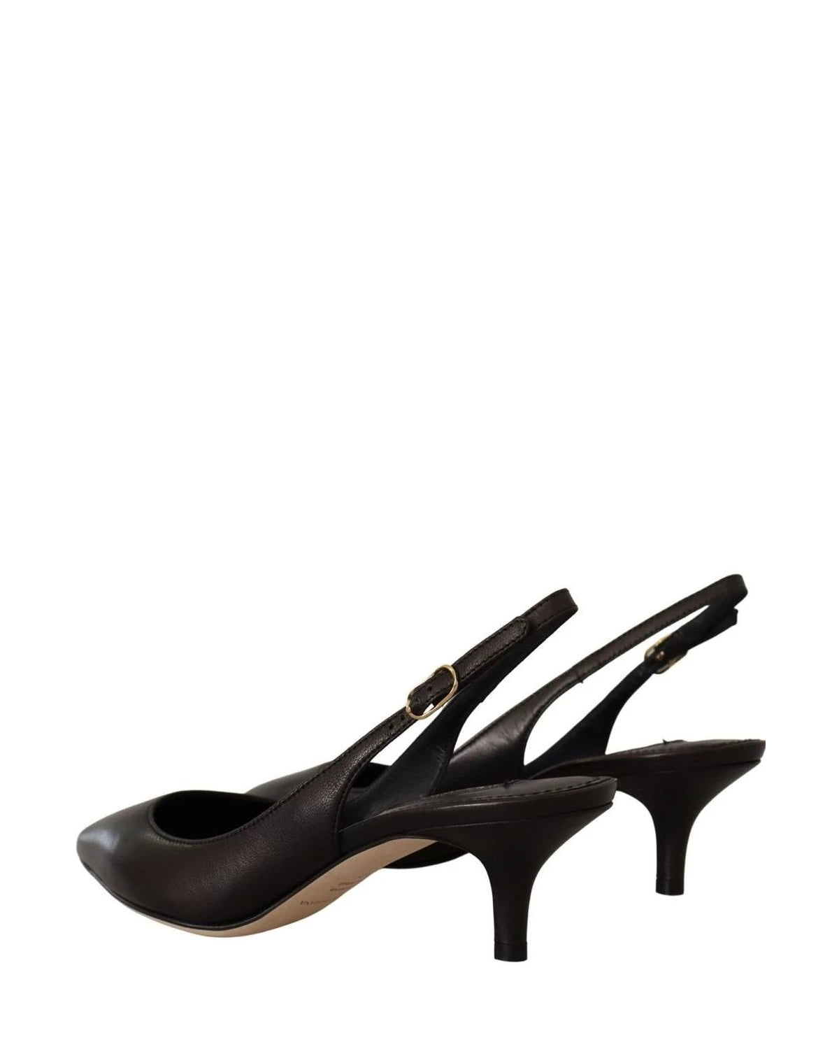 Dolce & Gabbana Black Leather Slingbacks Heels Pumps Shoes Heels