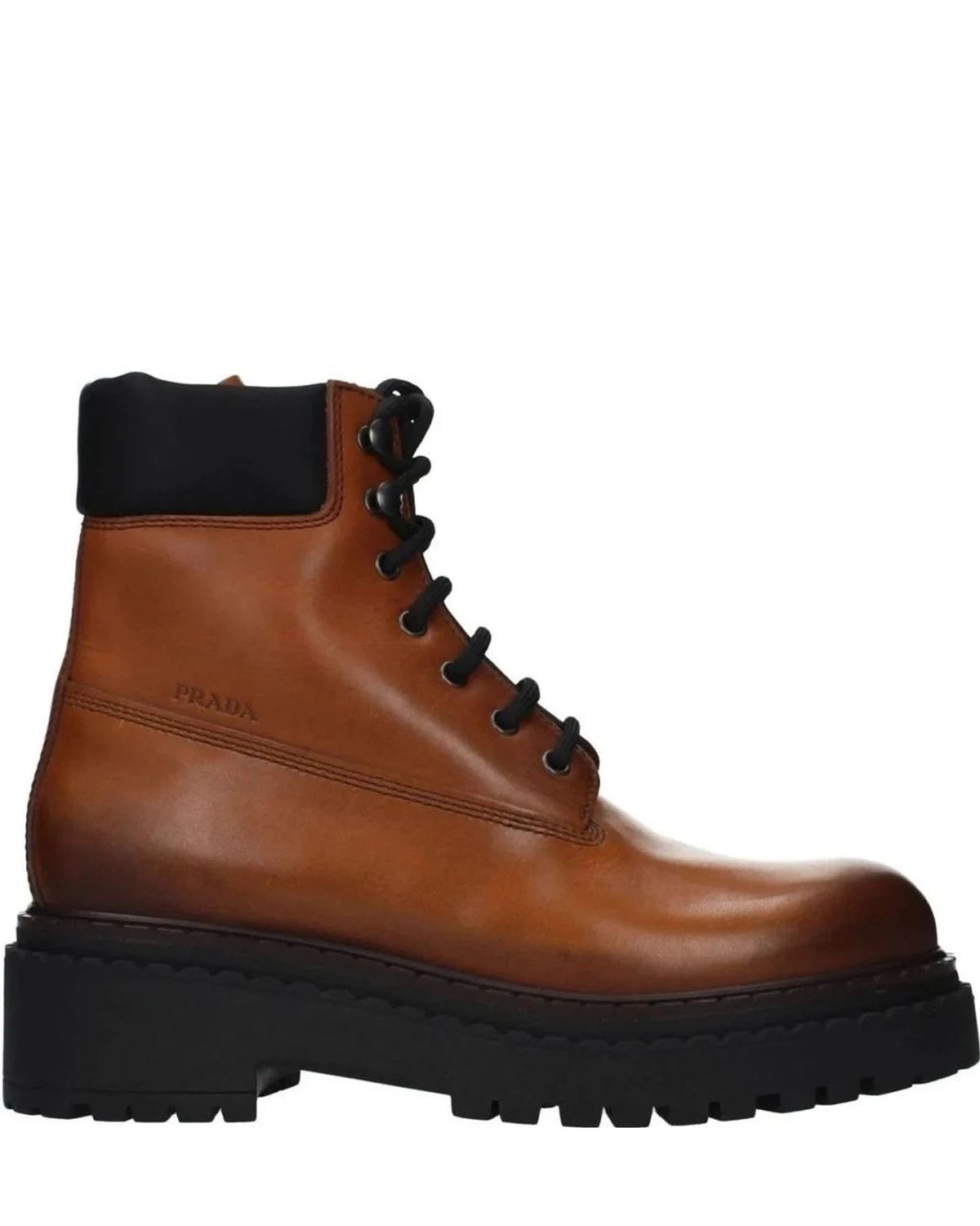 Prada Brown Leather Ankle Boots Boots