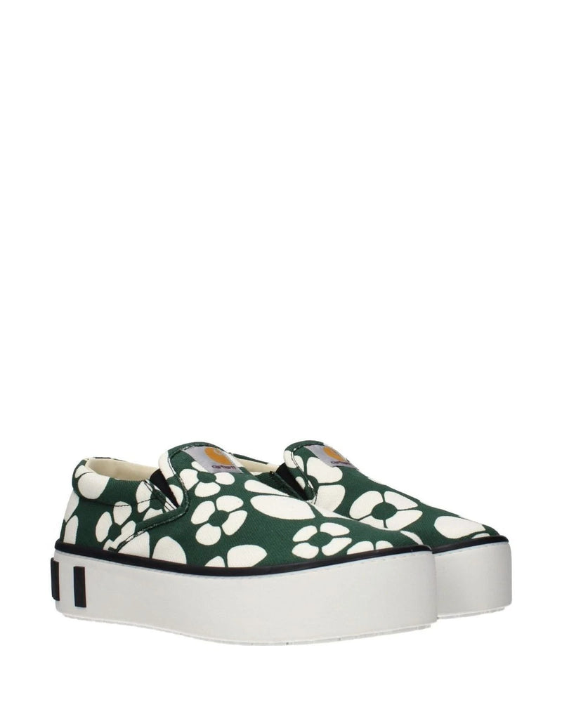 Marni Green Slip On Loafers Flats