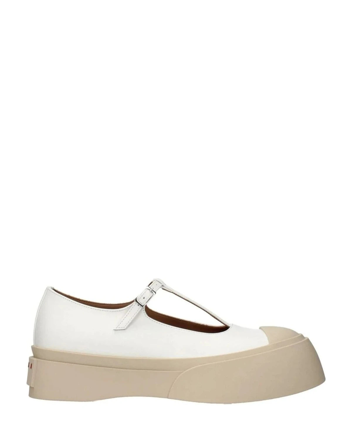 Marni White Leather Slip On Loafers Flats