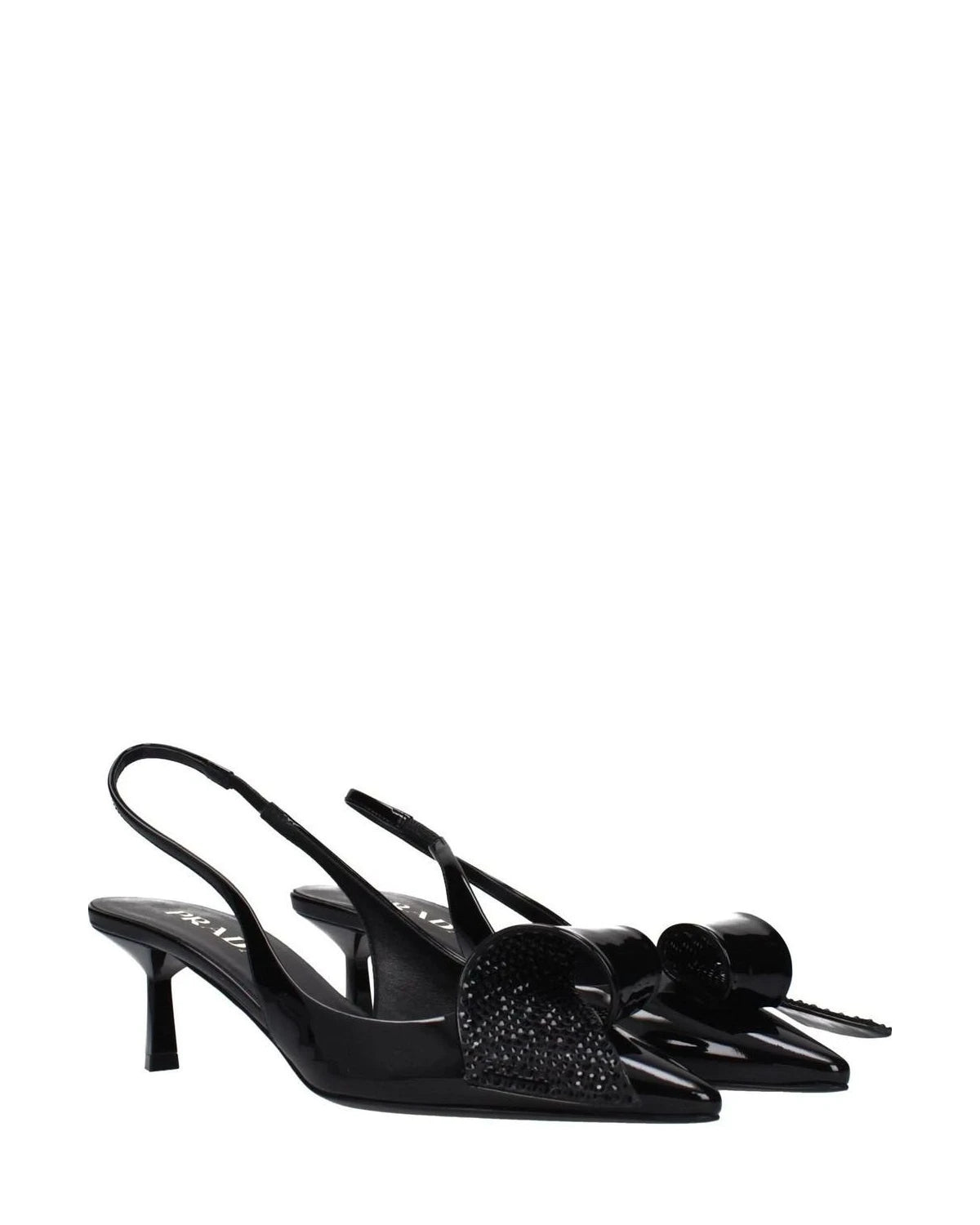Prada Black Leather Stiletto Heel Sandals Heels