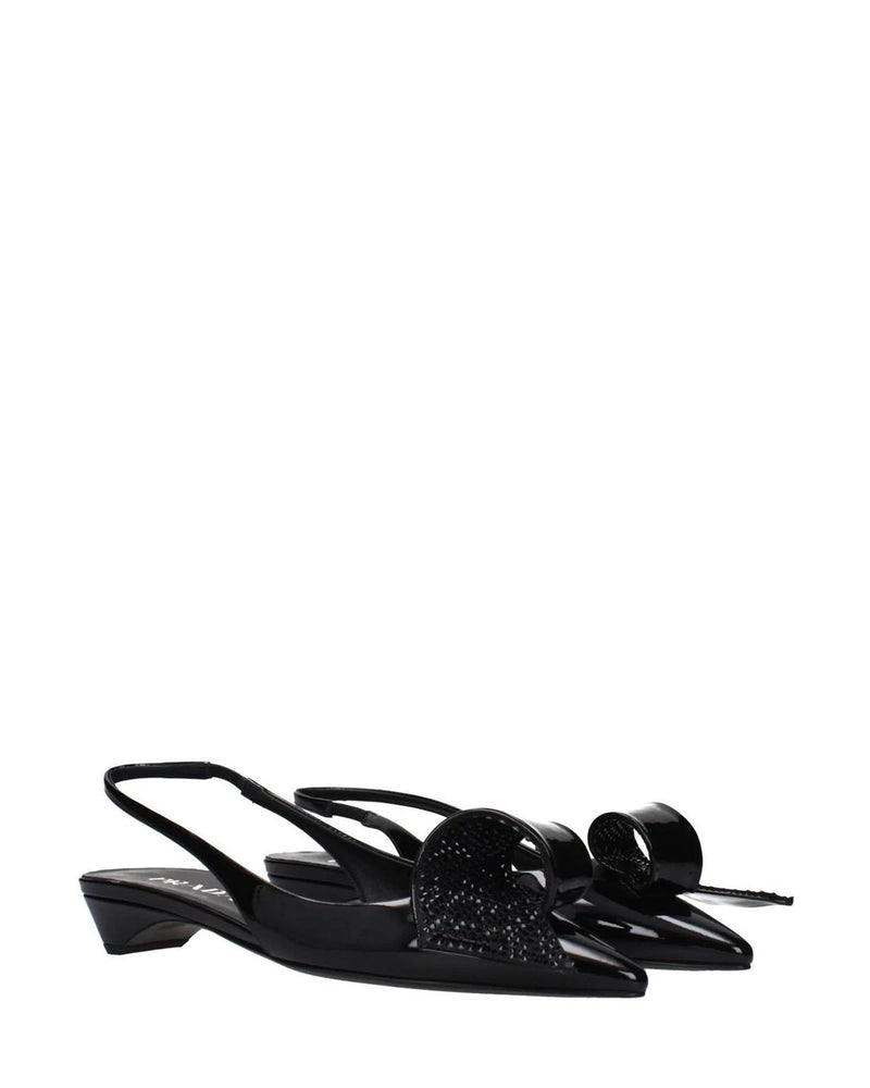 Prada Black Leather Flat Sandals Sandals