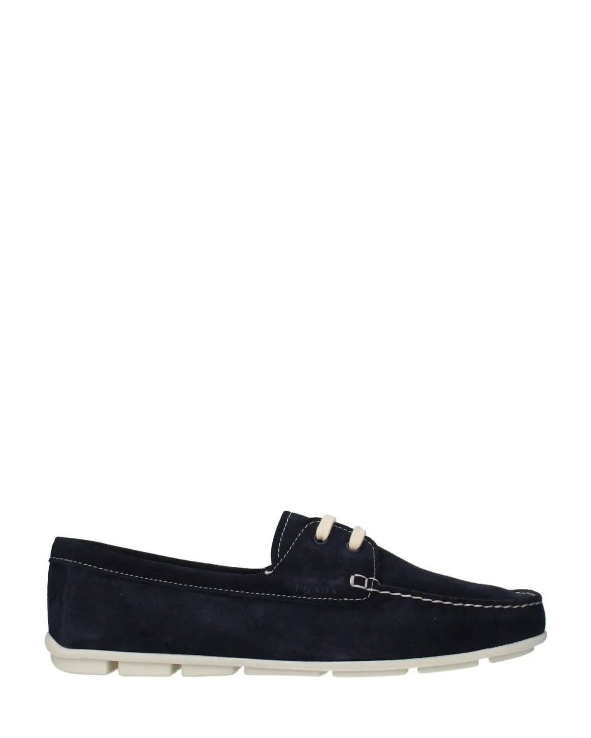 Prada Blue Leather Slip On Loafers Flats