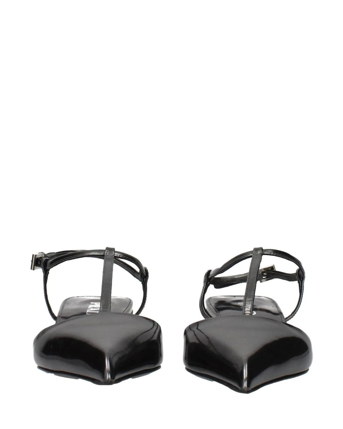 Prada Gray Leather Flat Sandals Sandals