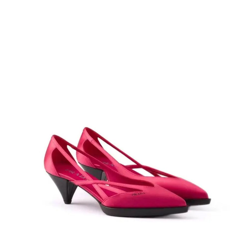 Prada Satin 55Mm Cut Out Pumps
