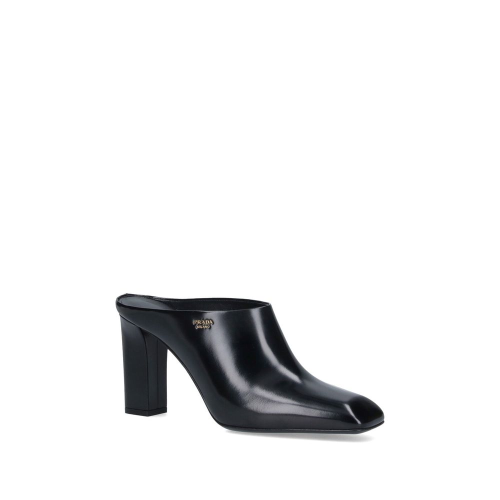 Prada Leather Logo Mules
