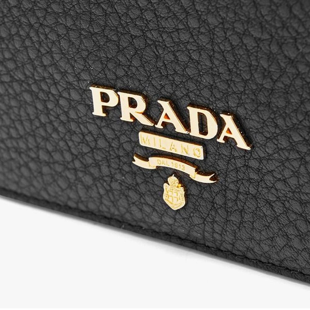 Prada Leather Logo Card Holder