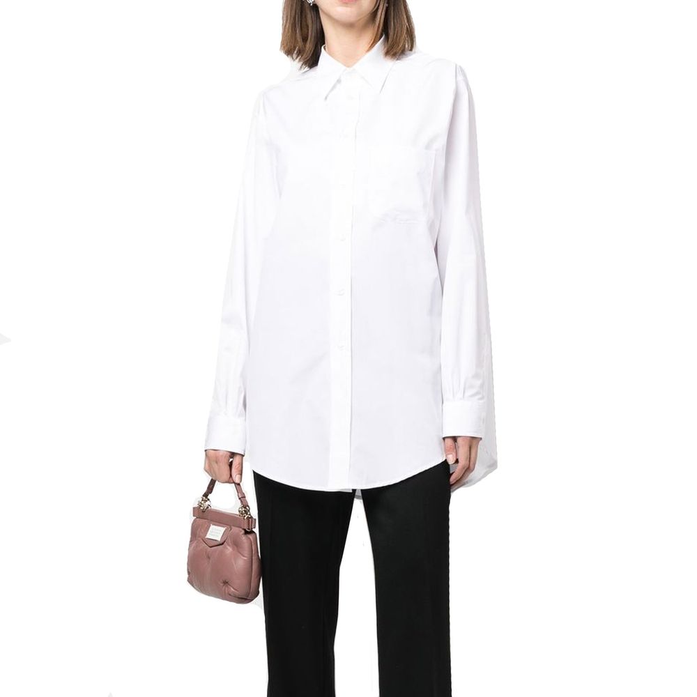 Maison Margiela Mison Long Poplin Shirt - Tops - For Women - GlamSteals