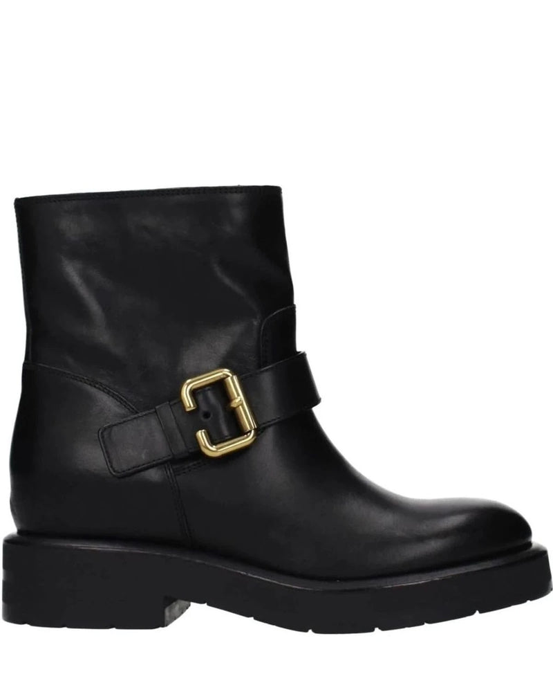 Chloé Black Leather Ankle Boots Boots