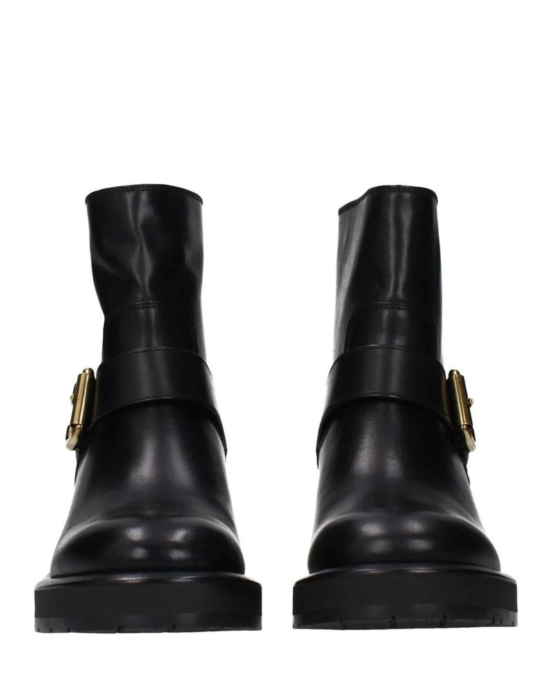 Chloé Black Leather Ankle Boots Boots