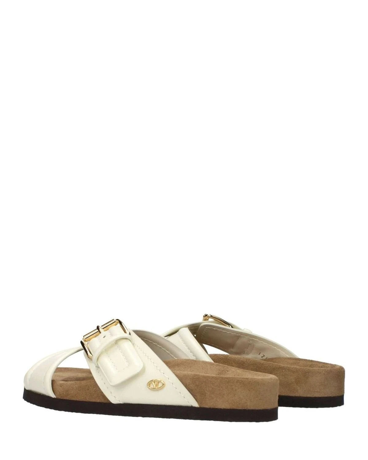 Valentino Garavani Beige Leather Slippers Flats