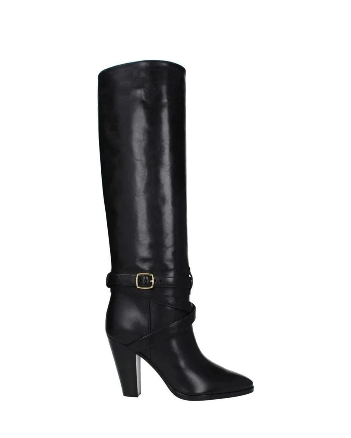 Celine Black Leather High Heel Boots Boots