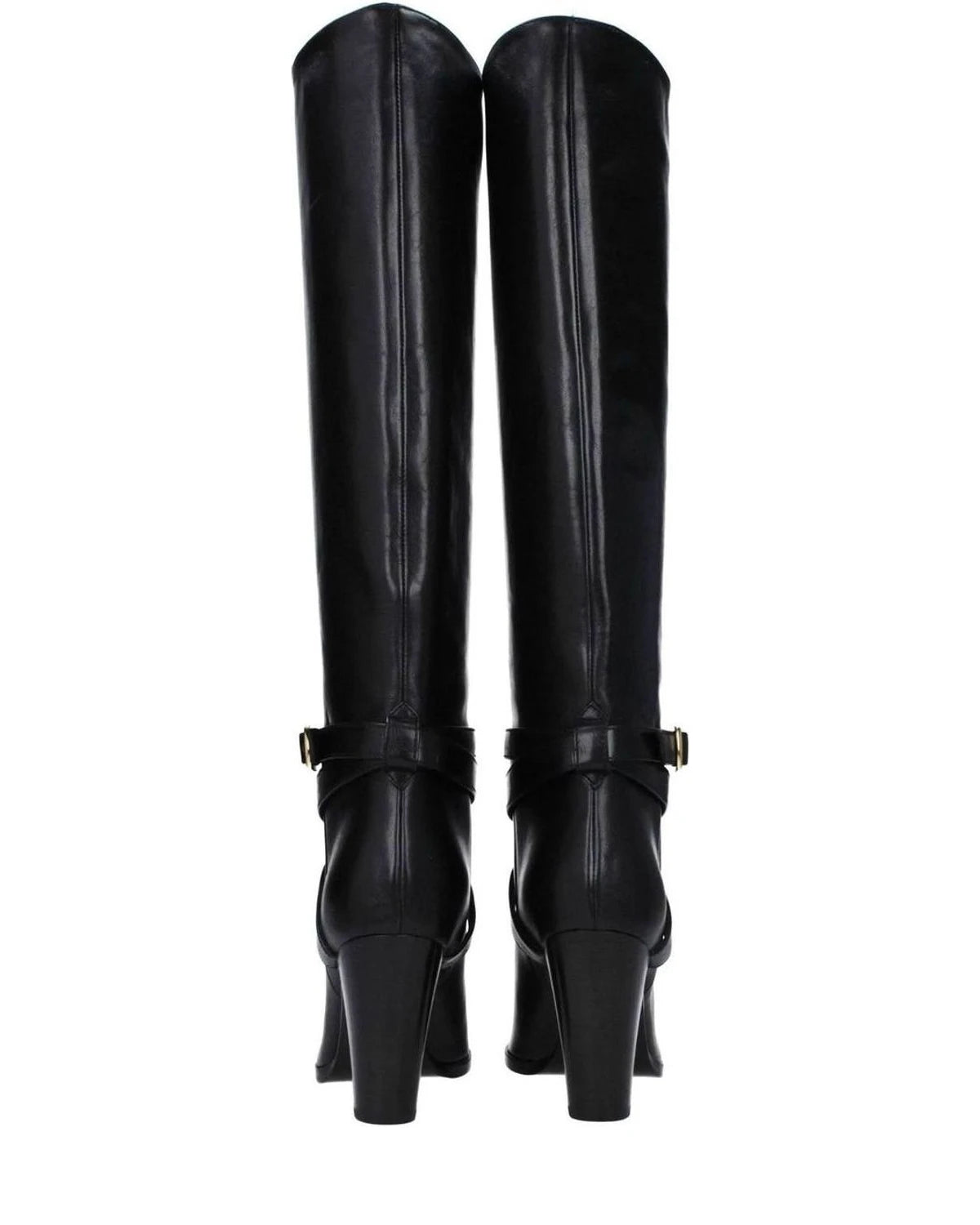 Celine Black Leather High Heel Boots Boots