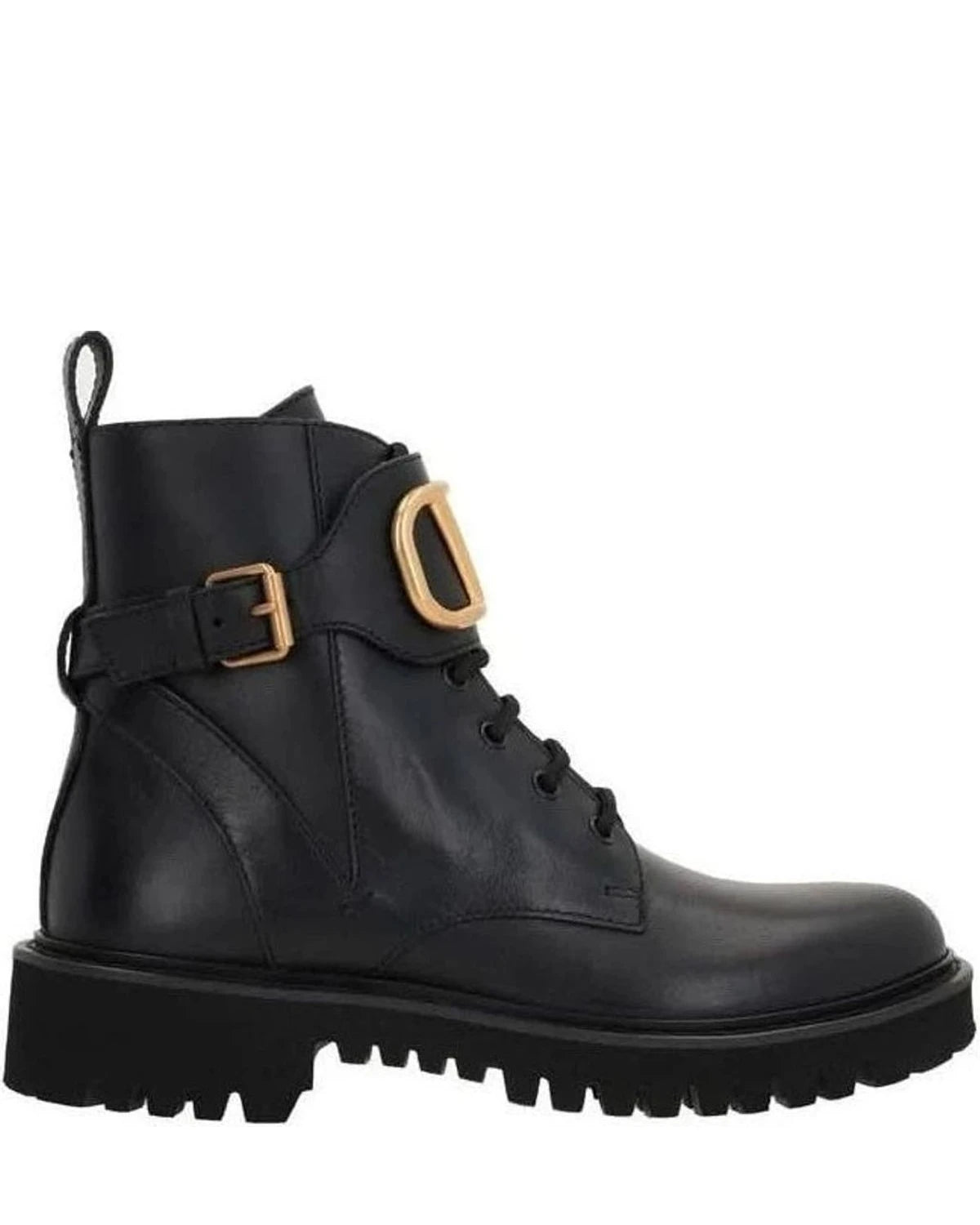 Valentino Garavani Black Lace Calfskin Up Boots Boots