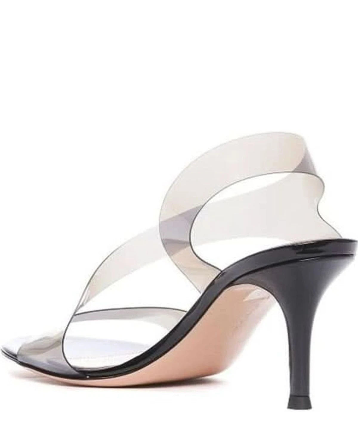 Gianvito Rossi Black Rubber Stiletto Heel Sandals Heels