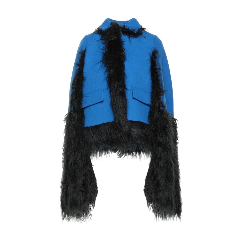 Maison Margiela Faux Fur Trimmed Cape Jacket - Outerwear - For Women - GlamSteals