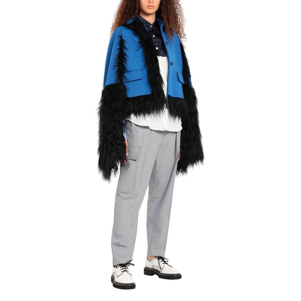 Maison Margiela Faux Fur Trimmed Cape Jacket - Outerwear - For Women - GlamSteals