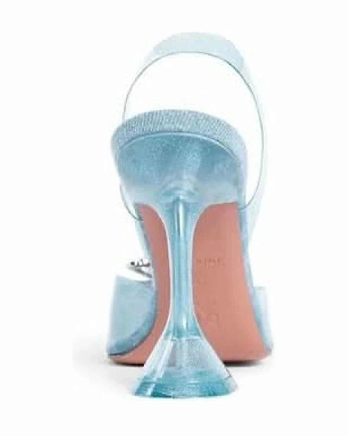 Amina Muaddi Blue Plexiglass High Heel Pumps Heels