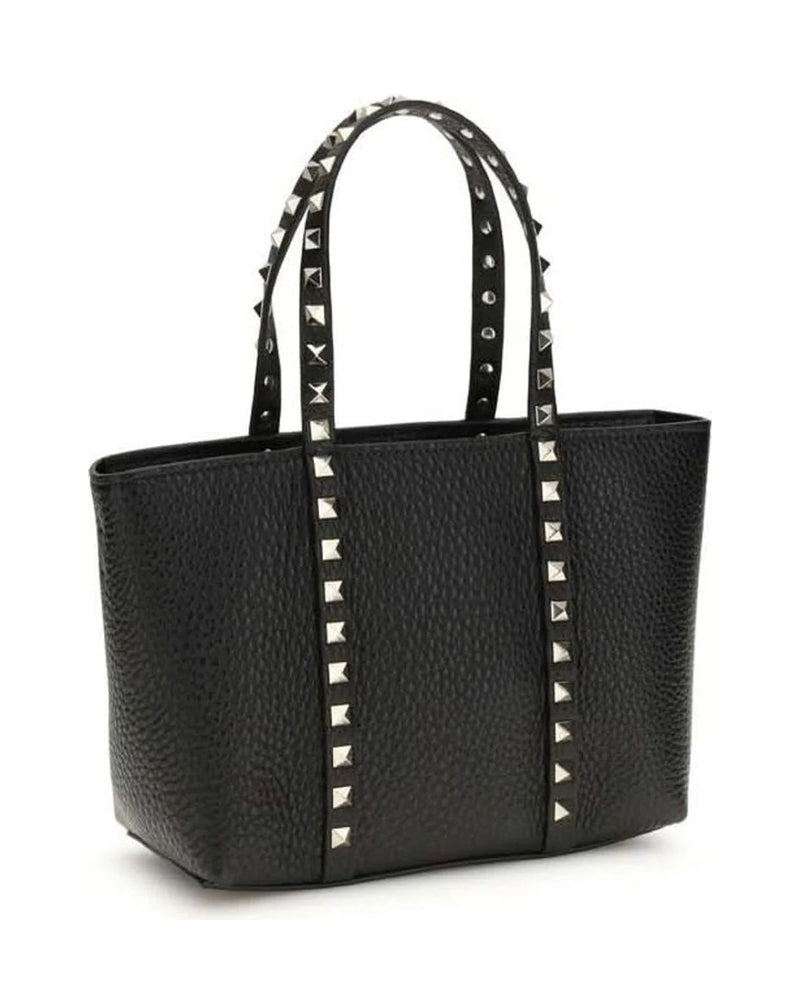 Valentino Garavani Black Calf Leather Bos Taurus Shoulder Bag Shoulder Bags