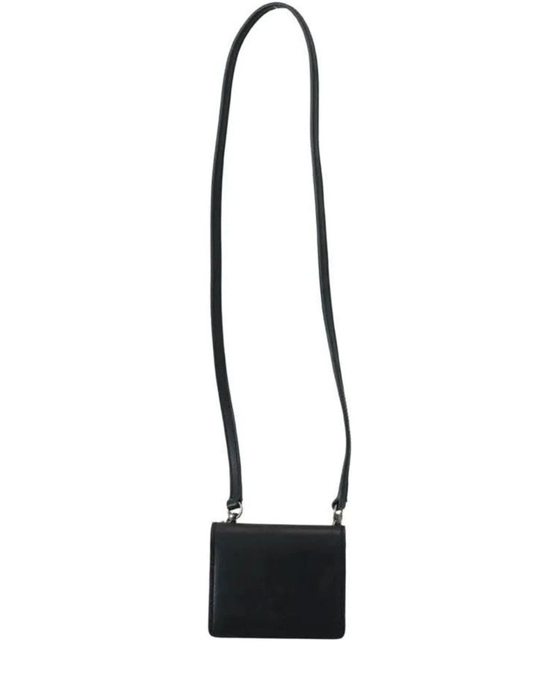 Dolce & Gabbana Black Leather Bifold Shoulder Sling Wallet Wallets