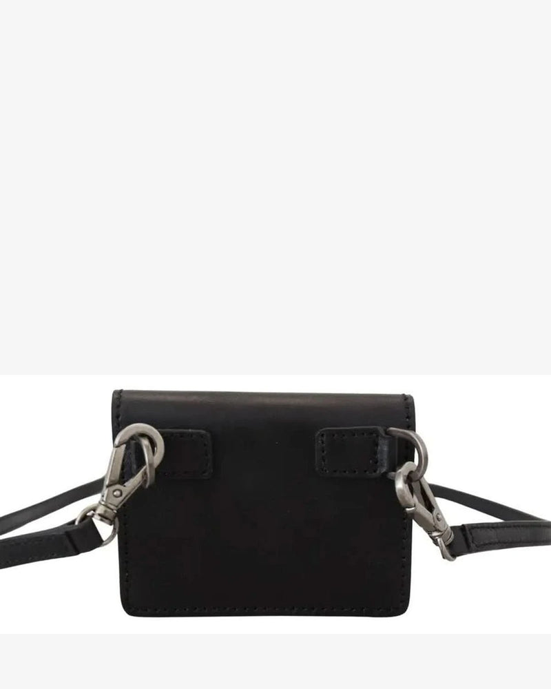 Dolce & Gabbana Black Leather Bifold Shoulder Sling Wallet Wallets