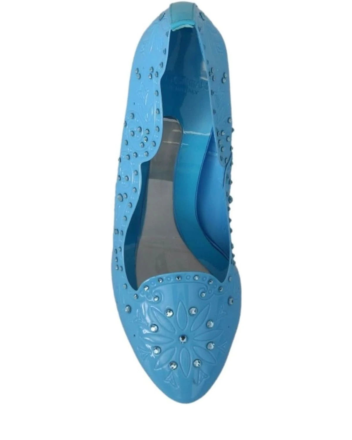 Dolce & Gabbana Blue Crystal Floral Cinderella Heels Heels