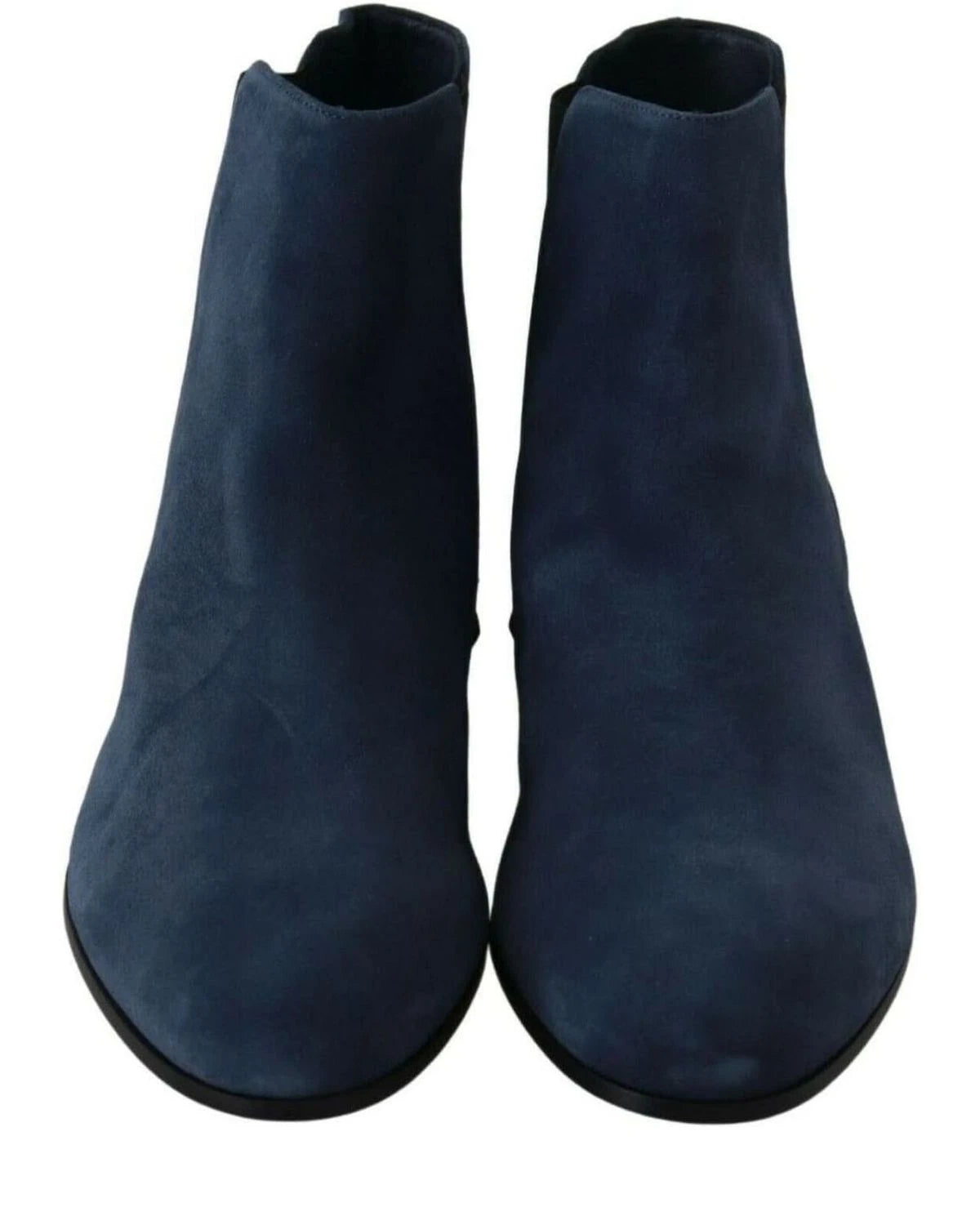Dolce & Gabbana Blue Suede Embellished Studded Boots Boots