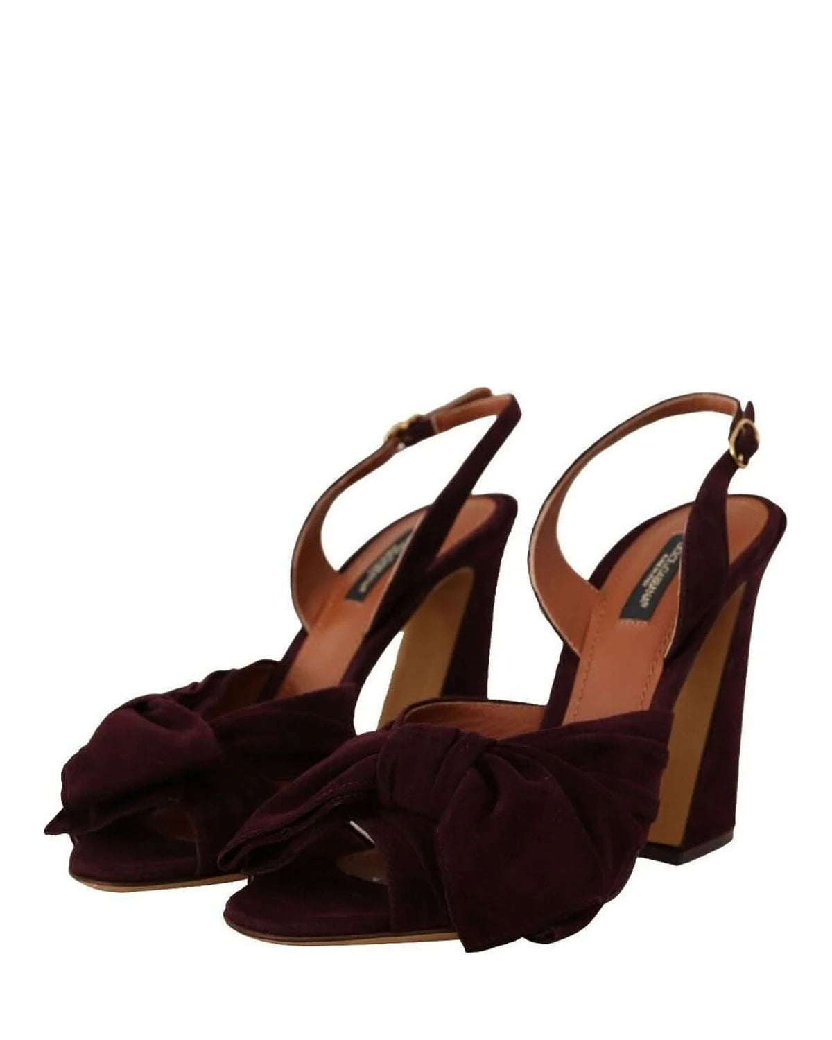 Dolce & Gabbana Purple Suede Dark Ankle Strap Sandals Shoes Heels