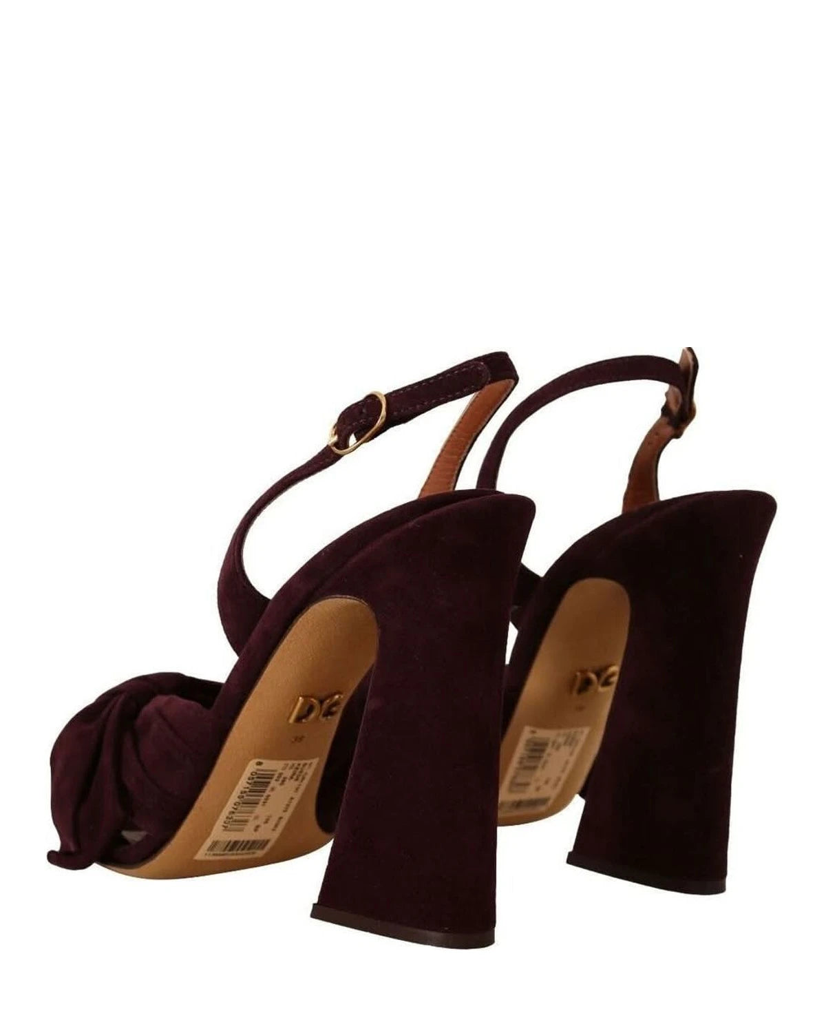 Dolce & Gabbana Purple Suede Dark Ankle Strap Sandals Shoes Heels
