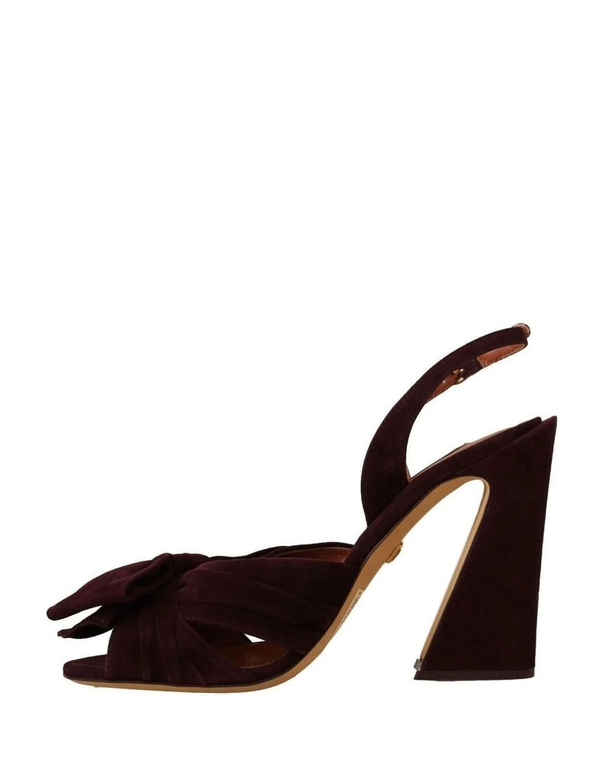 Dolce & Gabbana Purple Suede Dark Ankle Strap Sandals Shoes Heels