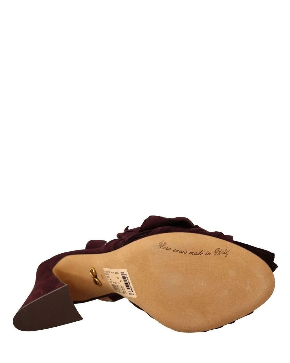 Dolce & Gabbana Purple Suede Dark Ankle Strap Sandals Shoes Heels