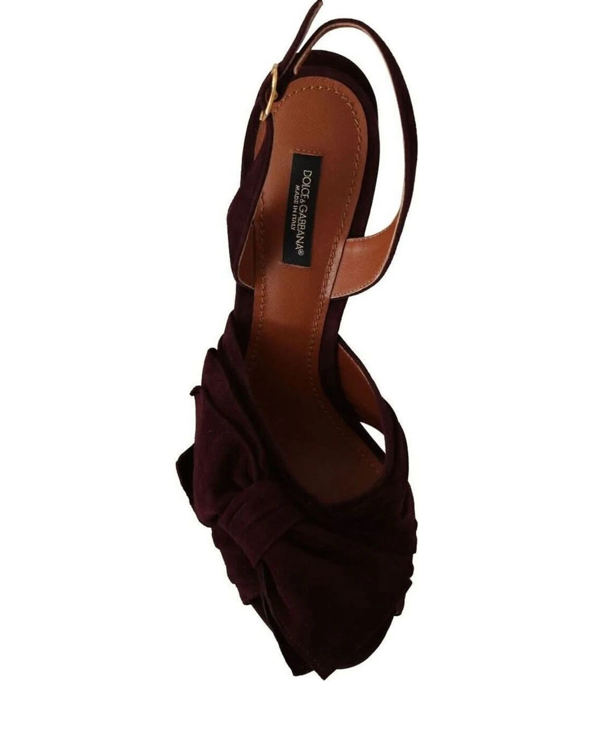 Dolce & Gabbana Purple Suede Dark Ankle Strap Sandals Shoes Heels